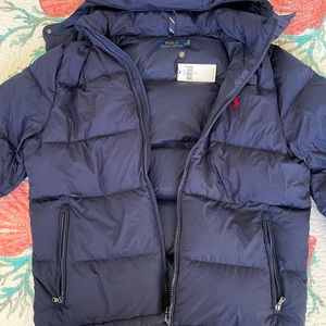 NWT POLO Ralph Lauren Water Repellant Down Winter Jacket For Men Navy